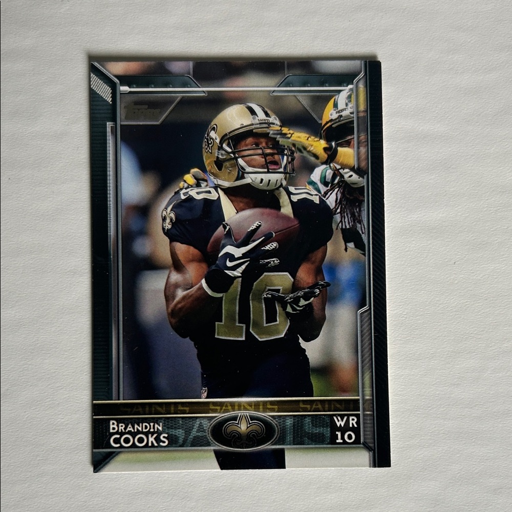 Brandon Cooks Football Trading Card with Black and Gold Jersey